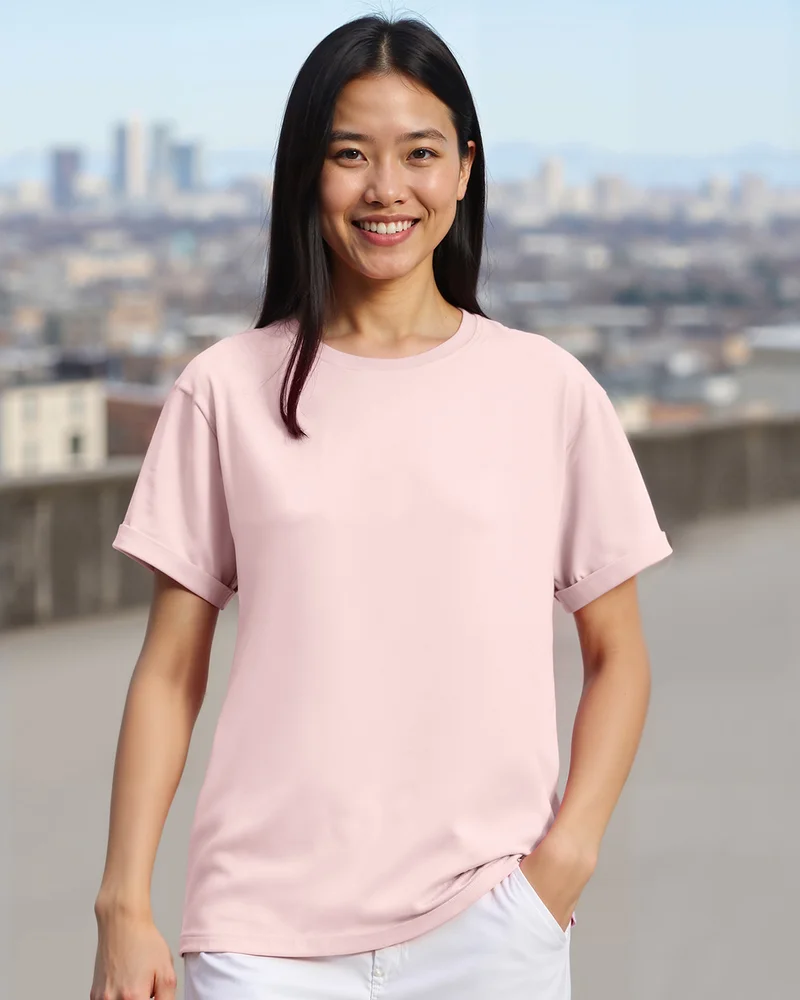 bewakoof Women's Pink Boyfriend T-shirt